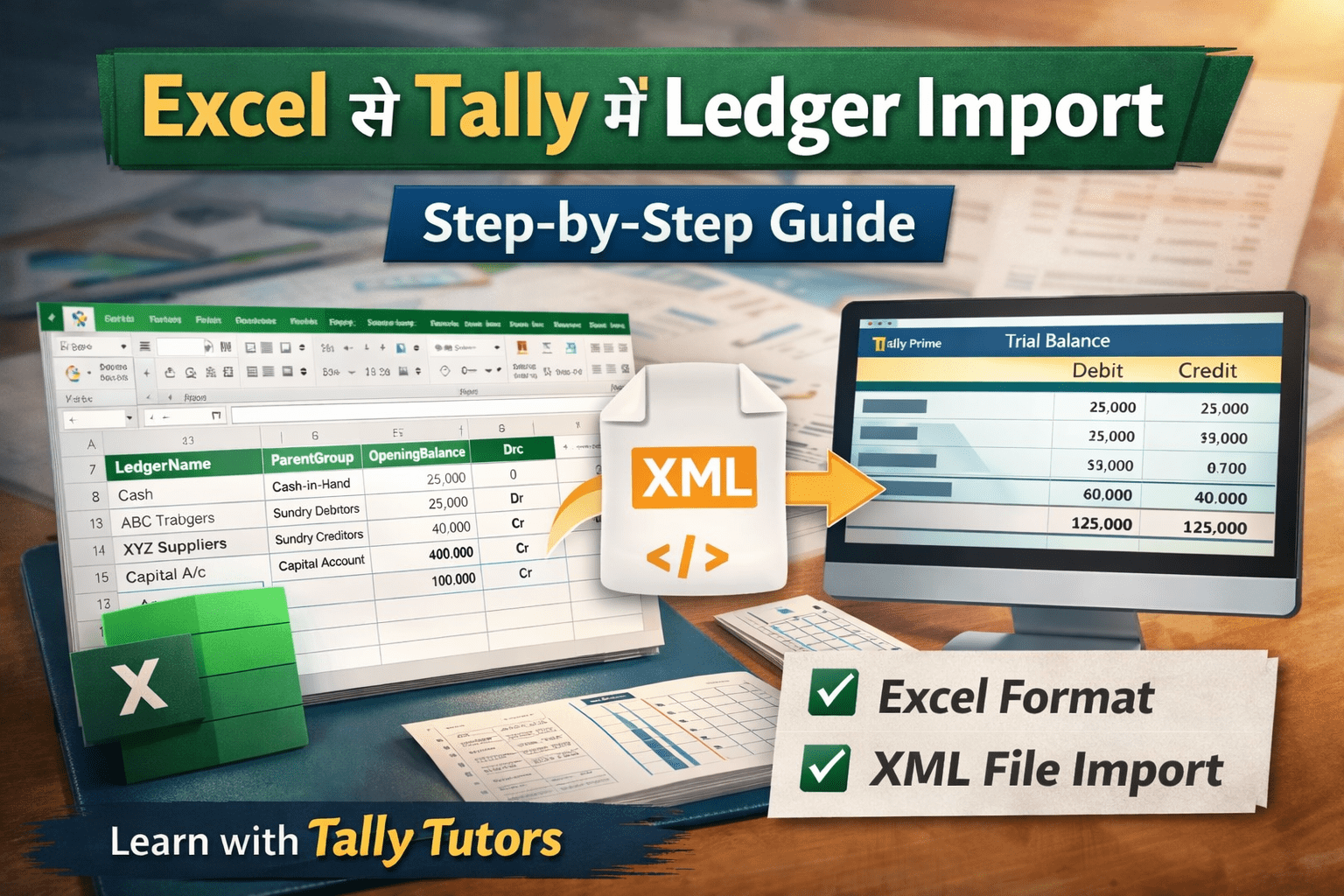 Excel से Tally में Ledger Import कैसे करें? Hindi Guide