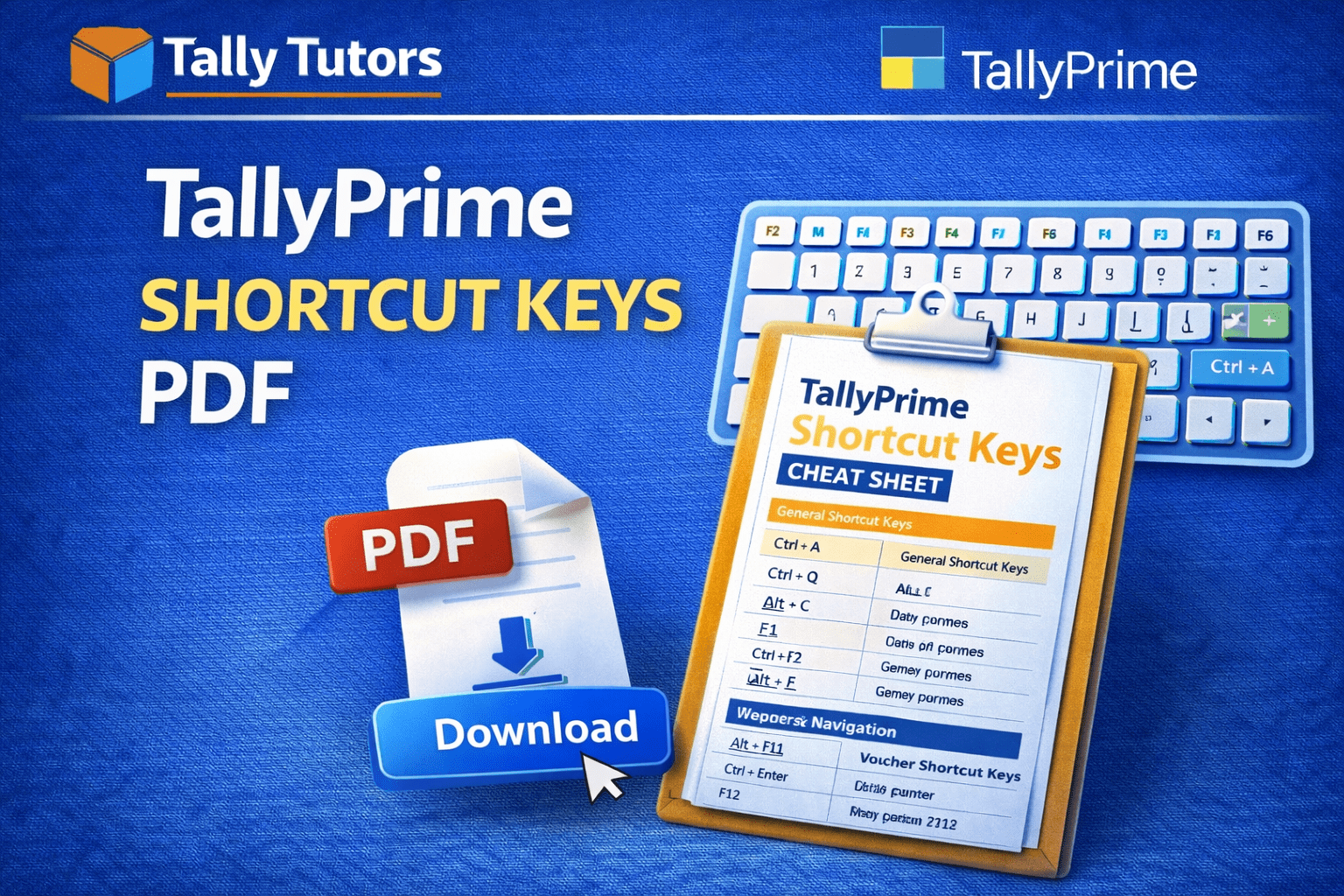 Tally Prime Shortcut Keys PDF – Complete Downloadable Guide (Hindi)